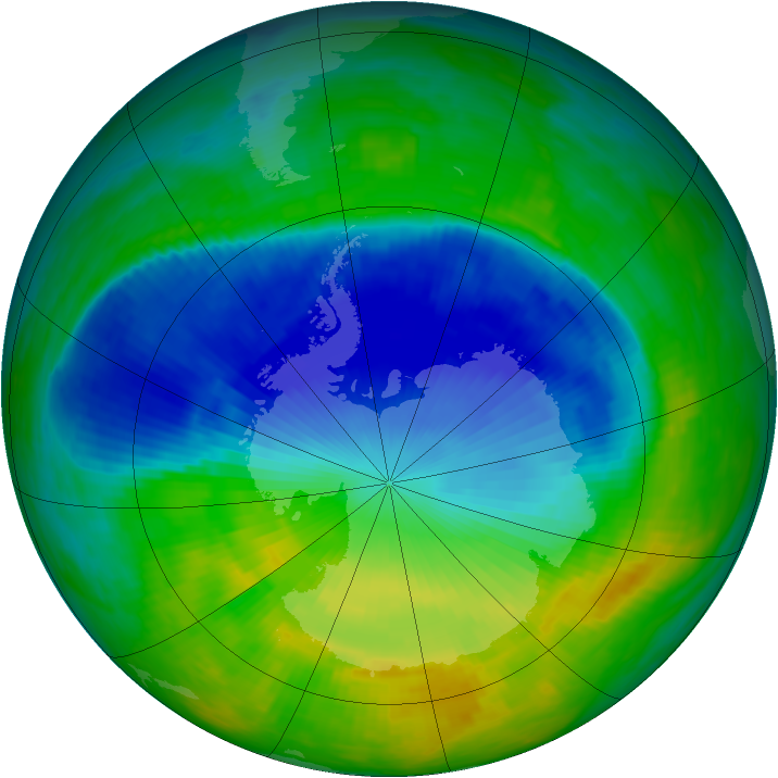 Antarctic ozone map for 28 November 1987